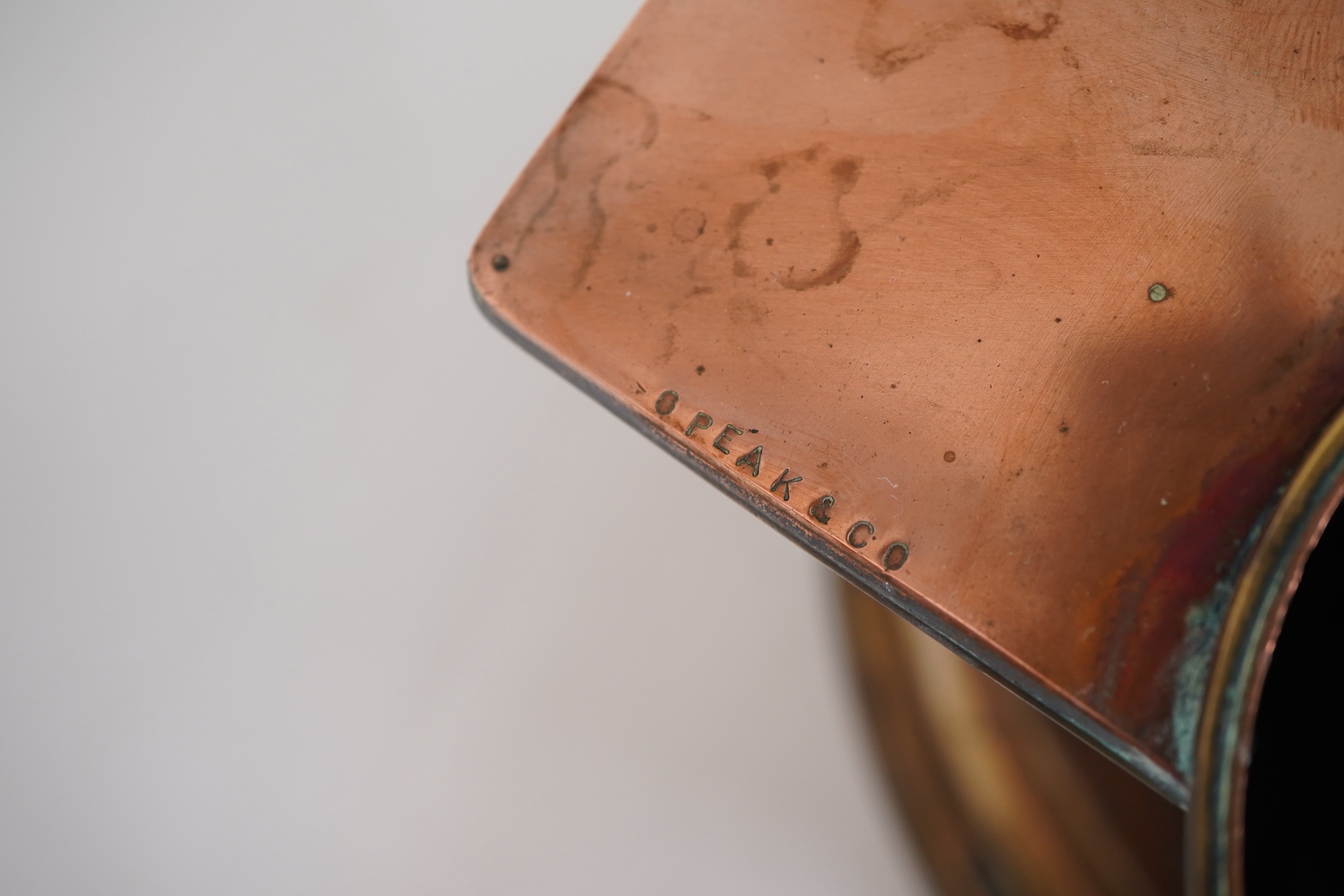 A pair of Art Deco copper and brass champagne/wine coolers, from the passenger ship SS Boston (1924-1942)